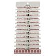 Bratara Martisor pentru Dama, Jolie, Model Bufnita, Set 12 bucati, Pandativ Argintiu din Inox cu Elemente Multicolore, Snur Alb/Rosu - vivimall.ro