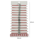 Bratara Martisor pentru Dama, Jolie, Model Fluturas, Set 12 bucati, Pandativ Argintiu din Inox cu Snur Rosu Ajustabil - vivimall.ro