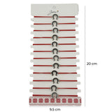 Bratara Martisor pentru Dama, Jolie, Model Potcoava, Set 12 bucati, Pandativ Argintiu din Inox cu Snur Rosu Ajustabil - vivimall.ro