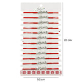 Martisor Bratara Impletita cu Pandantiv din Inox, Jolie, pentru Dama, Set 12 bucati, Snur Rosu Textil, Dimensiune Reglabila, Model Mama - vivimall.ro