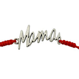 Martisor Bratara Impletita cu Pandantiv din Inox, Jolie, pentru Dama, Set 12 bucati, Snur Rosu Textil, Dimensiune Reglabila, Model Mama - vivimall.ro