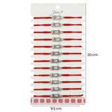 Set 12 brățări marțișor Jolie cu snur roșu și pandantiv bufniță inox, dimensiune reglabilă, prezentare completă