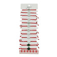 Bratara Martisor pentru Dama, Jolie, Model Smile, Set 12 bucati, Pandativ Argintiu din Inox cu Snur Rosu Ajustabil - vivimall.ro