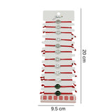 Bratara Martisor pentru Dama, Jolie, Model Smile, Set 12 bucati, Pandativ Argintiu din Inox cu Snur Rosu Ajustabil - vivimall.ro