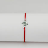 Brățară mărțișor Jolie Copacul Vieții purtată pe încheietură, șnur roșu reglabil, design elegant de primăvară