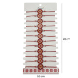 Bratara Martisor pentru Dama, Jolie, Model Rotund Port Traditional, Set 12 bucati, Pandativ din Aliaj cu Print Traditional, Snur Ajustabil Impletit, Alb/Rosu - vivimall.ro