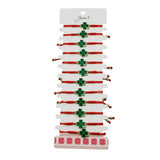 Bratara Martisor pentru Dama, Jolie, Model Trifoi, Set 12 bucati, Pandativ Auriu din Inox cu Snur Rosu Ajustabil - vivimall.ro