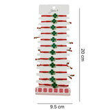 Bratara Martisor pentru Dama, Jolie, Model Trifoi, Set 12 bucati, Pandativ Auriu din Inox cu Snur Rosu Ajustabil - vivimall.ro