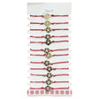 Bratara Martisor pentru Dama, Jolie, Model Inima in Floare, Set 12 bucati, Pandativ Auriu din Inox cu Snur Rosu Ajustabil - vivimall.ro