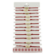 Bratara Martisor pentru Dama, Jolie, Model Inima, Set 12 bucati, Pandativ din Inox Auriu, Snur Ajustabil Impletit, Rosu - vivimall.ro