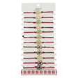 Bratara Martisor pentru Dama, Jolie, Model Trifoi in Contur, Set 12 bucati, Pandativ Auriu din Inox cu Snur Rosu Ajustabil - vivimall.ro