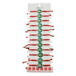Martisor Bratara pentru Dama si Copii, Jolie, Model Lacramioare de Primavara, Set 12 bucati, Pandantiv Emailat Rotund, Snur Reglabil, Rosu/Verde - vivimall.ro