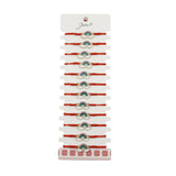 Bratara Martisor pentru Dama, Jolie, Model Curcubeu cu Nori, Set 12 bucati, Pandativ din Inox Auriu, Snur Ajustabil Impletit, Rosu - vivimall.ro