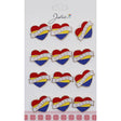 Set 12 Brose Martisor Primavara Inima Tricolor cu Mesaj Noroc - vivimall.ro