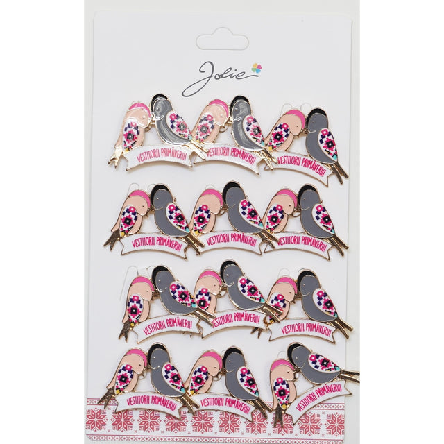 Set 12 Brose Martisor Primavara Randunele Cu Mesaj Vestitorii Primaverii - vivimall.ro