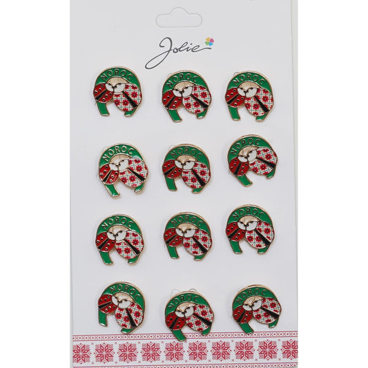 Set 12 Brose Martisor Primavara 2 Buburuze in Potcoava Noroc - vivimall.ro