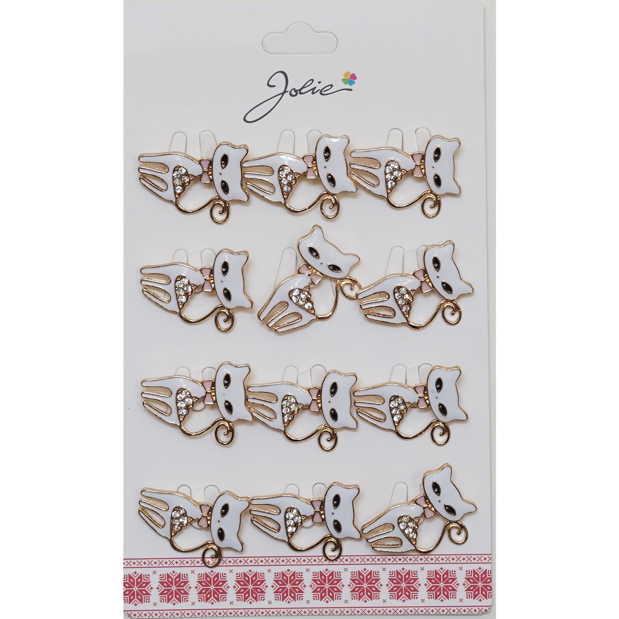 Set 12 Brose Martisor Pisica A Cu Pietre - vivimall.ro