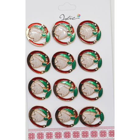 Set 12 Brose Martisor Primavara Ghiocel In Cerc - vivimall.ro