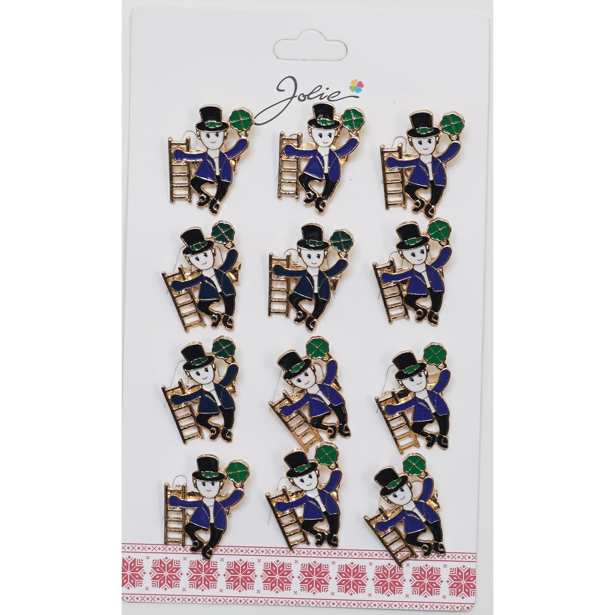 Set 12 Brose Martisor Primavara Cosar cu Trifoi - vivimall.ro