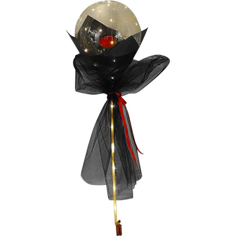 Set Buchet Trandafir Rosu In Balon Cu Lumini Led | Cuorelle 1 - vivimall.ro
