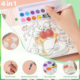 Set Carte de Colorat cu Acuarela, Flippy, Model Capibara, 20 Foi de Carton 200 gr, 12 Culori, 1 Pensula, 15.7 x 18.8 x 1.8 cm, Maro - vivimall.ro