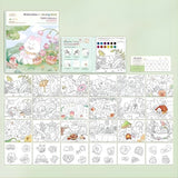 Set Carte de Colorat cu Acuarela, Flippy, Model Iepure, 20 Foi de Carton 200 gr, 12 Culori, 1 Pensula, 15.7 x 18.8 x 1.8 cm, Alb - vivimall.ro