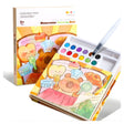 Set Carte de Colorat cu Acuarela, Flippy, Model Capibara, 20 Foi de Carton 200 gr, 12 Culori, 1 Pensula, 15.7 x 18.8 x 1.8 cm, Maro - vivimall.ro