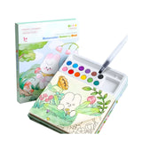 Set Carte de Colorat cu Acuarela, Flippy, Model Iepure, 20 Foi de Carton 200 gr, 12 Culori, 1 Pensula, 15.7 x 18.8 x 1.8 cm, Alb - vivimall.ro