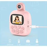 Set Camera Instantanee Pentru Copii, Camera 180Â° Selfie, Ecran Hd 2'', 24Mp, 720P Video, 1200 Mah, Cu Functie De Printare , Cablu Usb-C, Bluetooth, Compatibil Ios/Android, Imprimare App, Roz - vivimall.ro