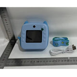 Set Camera Instantanee pentru Copii, Flippy, Ecran HD 2.4'', 24MP, 720P Video, 1200 mAh, cu Functie de Printare Alb-Negru, cablu USB-C, Bluetooth, Compatibil iOS/Android, Imprimare APP, Model Kitty, Albastru - vivimall.ro