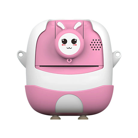 Set Camera Instantanee pentru Copii, Flippy, Ecran HD 2.4'', 24MP, 720P Video, 1200 mAh, cu Functie de Printare Alb-Negru, cablu USB-C, Bluetooth, Compatibil iOS/Android, Imprimare APP, Model Iepure Emoji, Roz - vivimall.ro