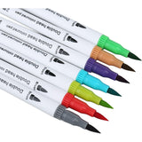 Set Carioci pe Baza de Apa, Vivimall, 2 in 1, pentru Pictura, Caligrafie, 120 Culori, Penar Negru, Corp Carioca Alb, 27.5 x 19.5 x 8 cm, Multicolor - vivimall.ro
