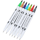 Set Carioci pe Baza de Apa, Vivimall, 2 in 1, pentru Pictura, Caligrafie, 120 Culori, Penar Negru, Corp Carioca Alb, 27.5 x 19.5 x 8 cm, Multicolor - vivimall.ro