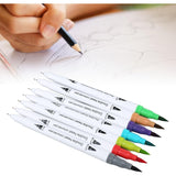 Set Carioci pe Baza de Apa, Vivimall, 2 in 1, pentru Pictura, Caligrafie, 120 Culori, Penar Negru, Corp Carioca Alb, 27.5 x 19.5 x 8 cm, Multicolor - vivimall.ro