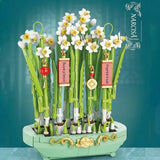 Set de Constructie, Flippy, Narcise Decorative cu Suport, 778 piese, 6+ ani, Planta Artificiala, Decor Floral de Birou, Idee de Cadou pentru Femei, Cadou pentru Iubita si Pasionatii de Jocuri de Constructie Creativa