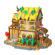 Set construcție Flippy Forest Log Cabin, 834 piese ABS multicolor, vedere frontală ansamblu complet