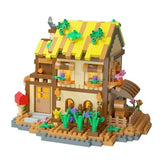 Set construcție Flippy Forest Log Cabin, 834 piese ABS multicolor, vedere frontală ansamblu complet