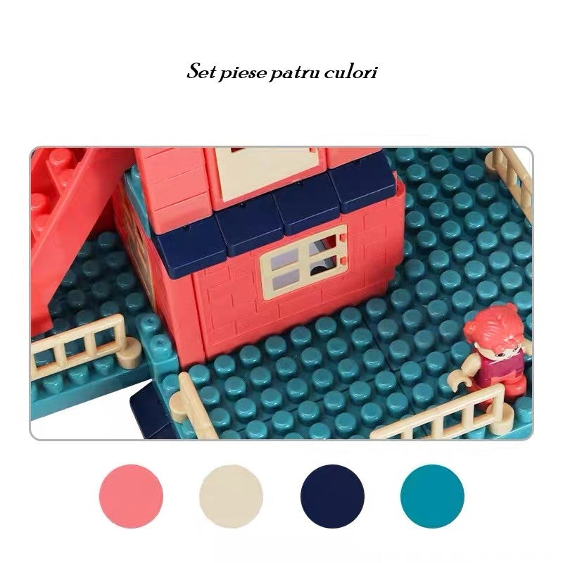 Set constructii casa si curte 251 piese | BuildTown - vivimall.ro