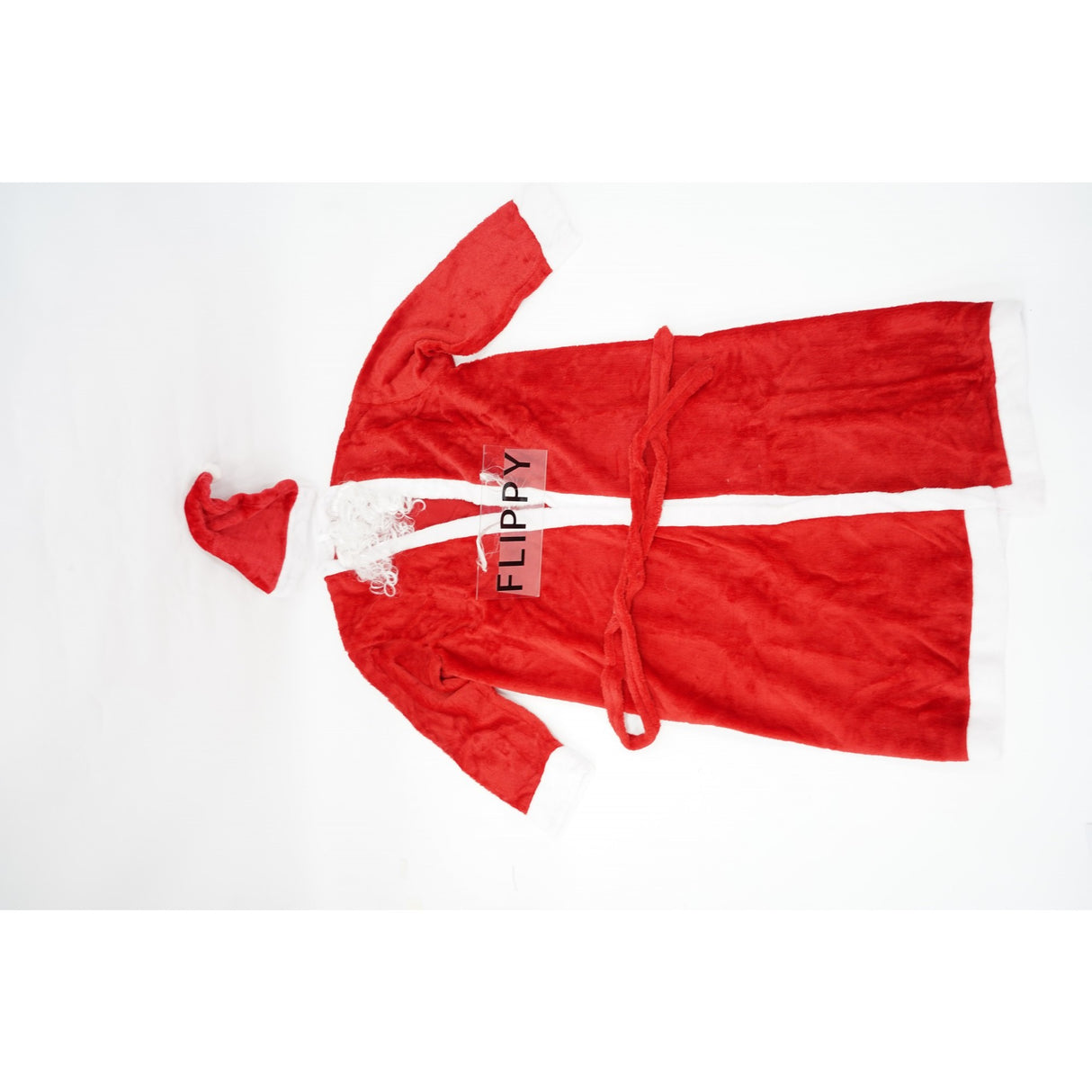 Set Costum de Mos Craciun, Vivimall, rosu, pentru adulti, catifea, 4 piese - vivimall.ro