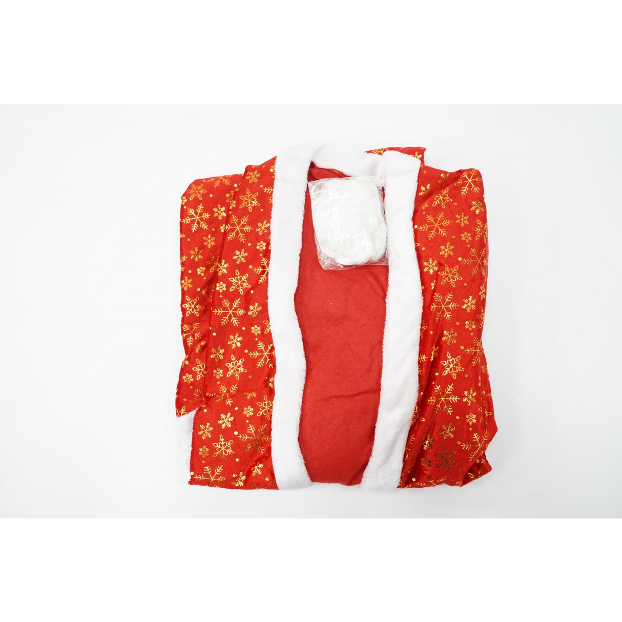 Set Costum de Mos Craciun, Vivimall, rosu, pentru adulti, catifea, 5 piese - vivimall.ro