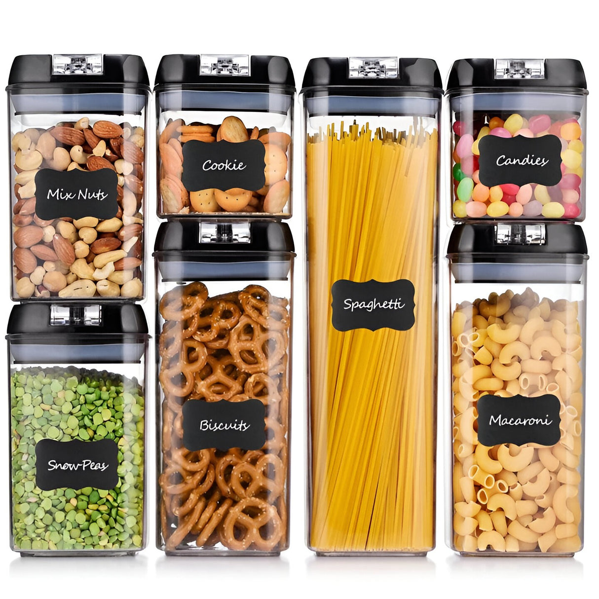 Set 7 cutii depozitare alimente cu etichete reutilizabile | FreshKeeper - vivimall.ro