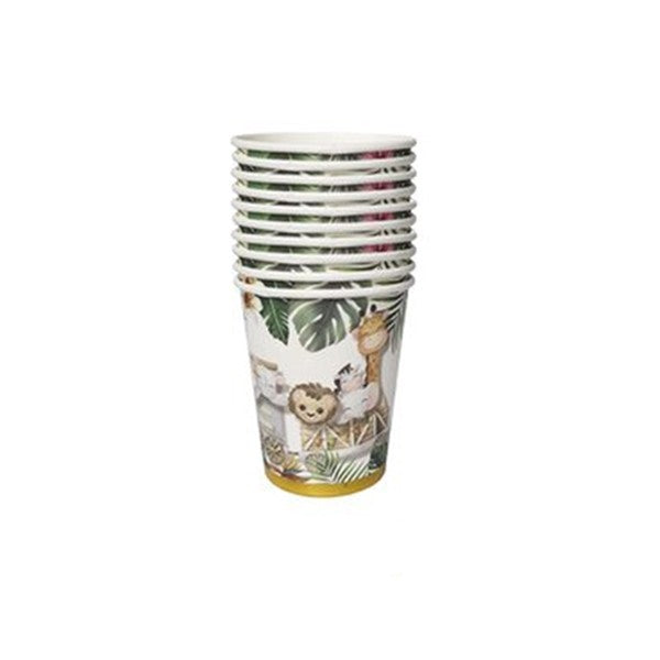Pahare Carton Pentru Petrecere, Set 10 Pahare Cartonate Pentru Zi De Nastere, 230 Ml - vivimall.ro