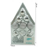 Set De 12 Ornamente De Brad, De Tip Glob, Din Plastic, Cu Finisaj Sclipitor, Cutie 6 Cm Adancime X 30 Cm Inaltime X 18 Cm Lungime)