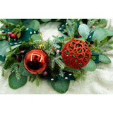 Set de 12 ornamente de brad, Flippy, de tip Glob, Rosu/ Auriu, din plastic, cu finisaj sclipitor , cutie  6  cm adancime x 23  cm lungime x 18  cm inaltime - vivimall.ro