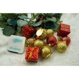 Set De 12 Ornamente De Brad, De Tip Glob, Rosu/, Din Polistiren, Cu Finisaj Sclipitor, Cutie 4 Cm Adancime X 20 Cm Inaltime X 12 Cm Lungime)