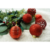 Set De 12 Ornamente De Brad, De Tip Glob, Din Polistiren, Cu Finisaj Sclipitor, Cutie 6 Cm Adancime X 23 Cm Lungime X 18 Cm Inaltime