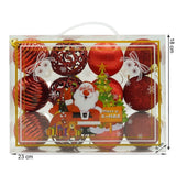 Set De 12 Ornamente De Brad, De Tip Glob, Din Polistiren, Cu Finisaj Sclipitor, Cutie 6 Cm Adancime X 23 Cm Lungime X 18 Cm Inaltime