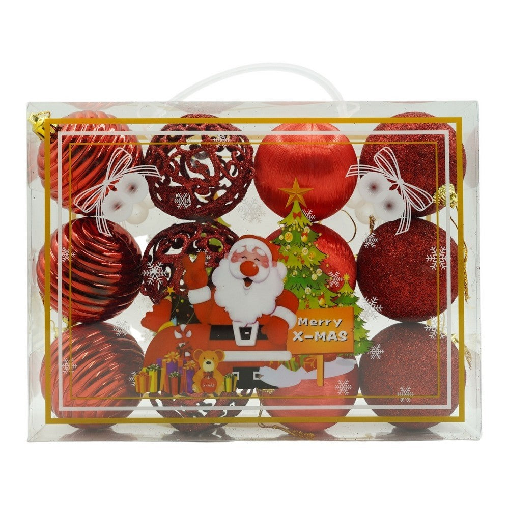 Set De 12 Ornamente De Brad, De Tip Glob, Din Polistiren, Cu Finisaj Sclipitor, Cutie 6 Cm Adancime X 23 Cm Lungime X 18 Cm Inaltime