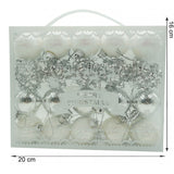 Set De 20 Ornamente De Brad, De Tip Glob, Alb/, Din Polistiren, Cu Finisaj Sclipitor, Cutie 4 Cm Adancime X 20 Cm Lungime X 16 Cm Inaltime