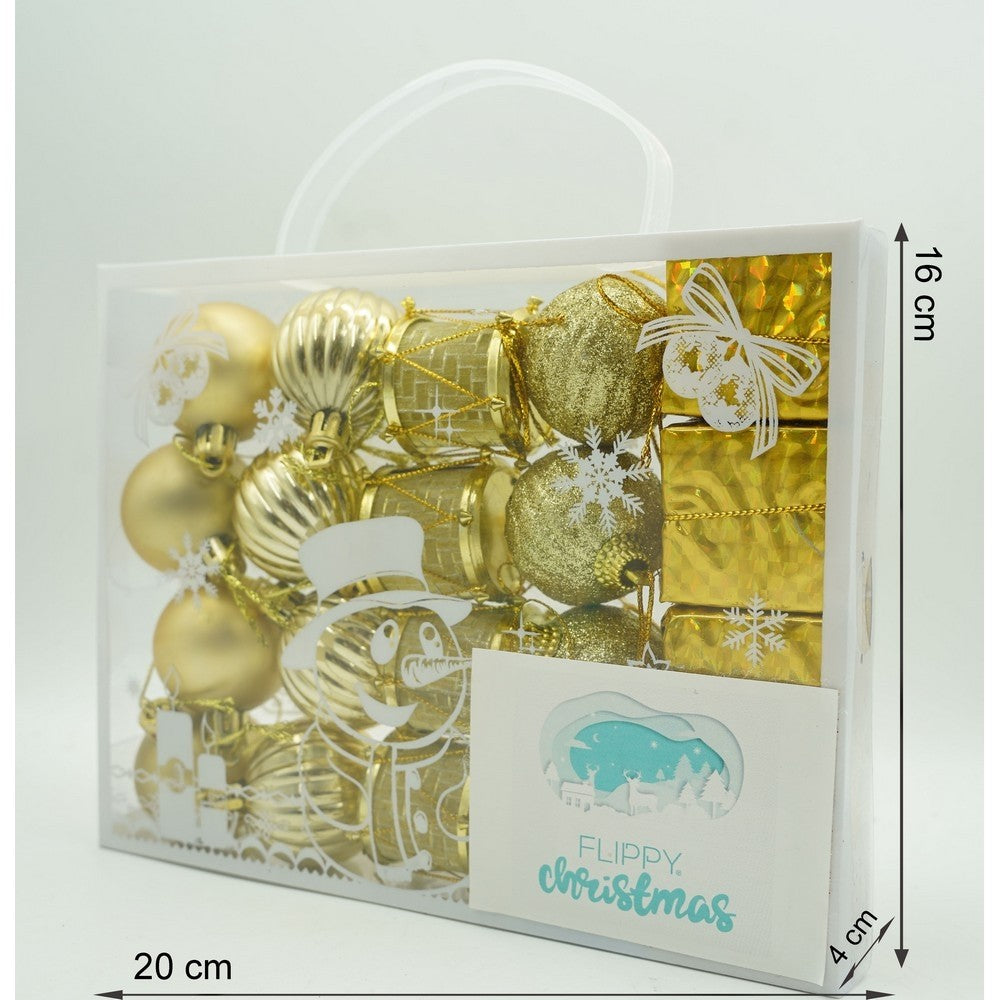 Set De 20 Ornamente De Brad, De Tip Glob, Din Polistiren, Cu Finisaj Sclipitor, Cutie 4 Cm Adancime X 20 Cm Lungime X 16 Cm Inaltime